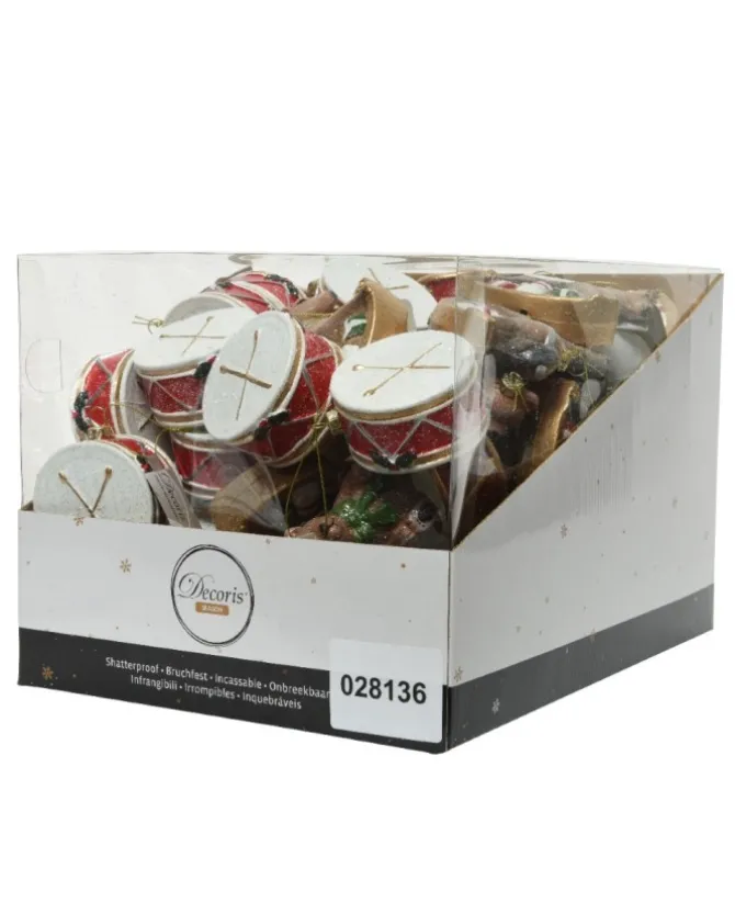 1Pz Addobbo Appendino Orso Tamburo Cavallo Per Albero Di Natale 11Cm