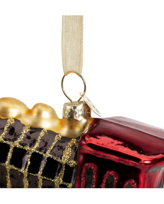 1Pz Addobbo Appendino Treno Di Vetro Per Albero Di Natale