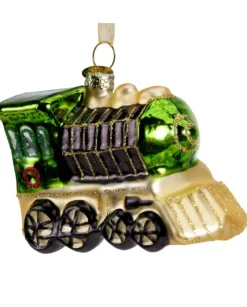 1Pz Addobbo Appendino Treno Di Vetro Per Albero Di Natale