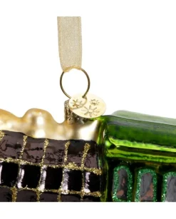 1Pz Addobbo Appendino Treno Di Vetro Per Albero Di Natale