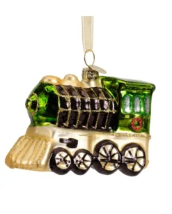 1Pz Addobbo Appendino Treno Di Vetro Per Albero Di Natale