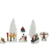 8Pz Figure Natalizie In Poliresina Per Villaggio Natalizio