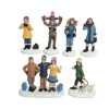 6Pz Figure Natlaizie In Poliresina Per Villaggio Natalizio