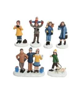 6Pz Figure Natlaizie In Poliresina Per Villaggio Natalizio