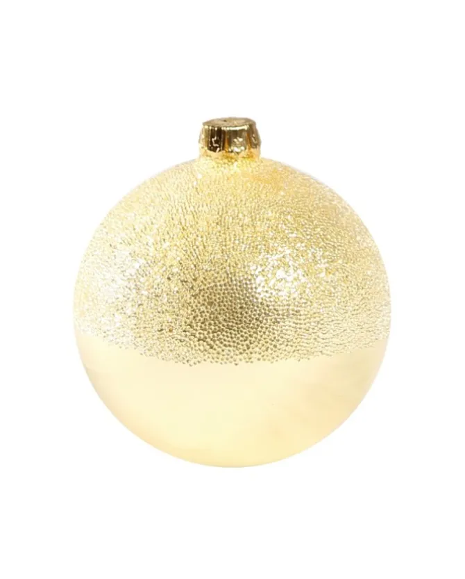 1Pz Pallina Di Vetro Decorata A Mano Champagne Lucido 80Mm