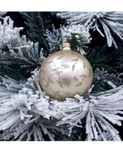 1Pz Pallina Di Vetro Decorata A Mano 80Mm