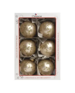 1Pz Pallina Di Vetro Decorata A Mano 80Mm