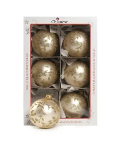 1Pz Pallina Di Vetro Decorata A Mano 80Mm