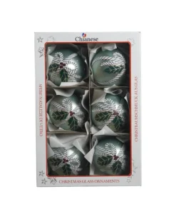 1Pz Pallina Di Vetro Decorata A Mano 80Mm