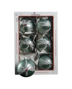 1Pz Pallina Di Vetro Decorata A Mano 80Mm