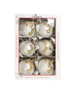 1Pz Pallina Di Vetro Decorata A Mano80Mm