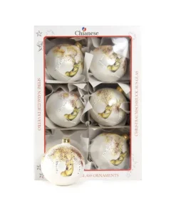 1Pz Pallina Di Vetro Decorata A Mano80Mm