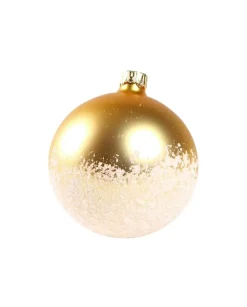 1Pz Pallina Di Vetro Decorata A Mano Oro Opaco 80Mm