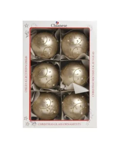 1Pz Pallina Di Vetro Decorata A Mano 80Mm