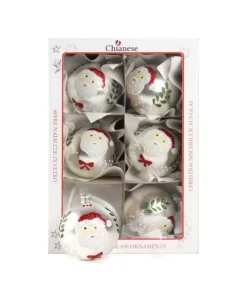 1Pz Pallina Di Vetro Decorata A Mano Argento Opaco 80Mm