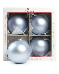 1Pz Pallina Di Vetro Tinta Unita Azzurro Opaco 100Mm