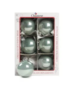 1Pz Pallina Di Vetro Tinta Unita Tiffany Lucido 60Mm Per Albero Di Natale