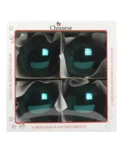 1Pz Pallina Di Vetro Tinta Unita Verde Petrolio Lucido 100Mm