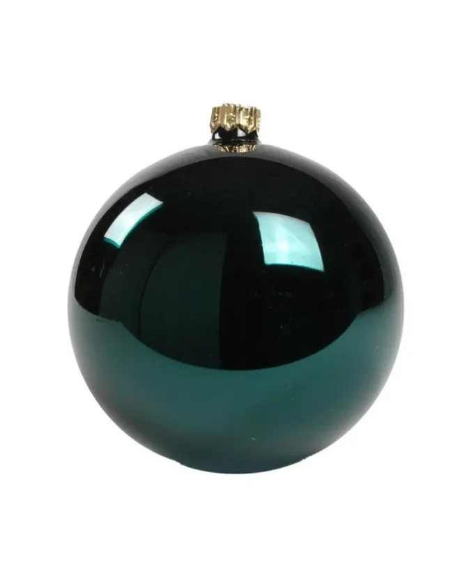 1Pz Pallina Di Vetro Tinta Unita Verde Petrolio Lucido 100Mm