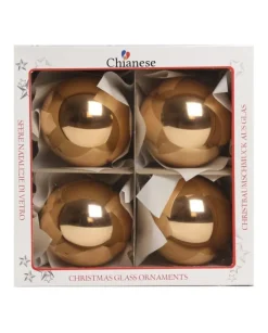 1Pz Pallina Di Vetro Tinta Unita Rame Lucido 100Mm