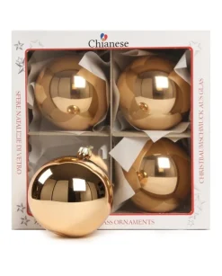 1Pz Pallina Di Vetro Tinta Unita Rame Lucido 100Mm