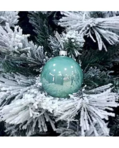 1Pz Pallina Di Vetro Tinta Unita Tiffany Lucido 80Mm