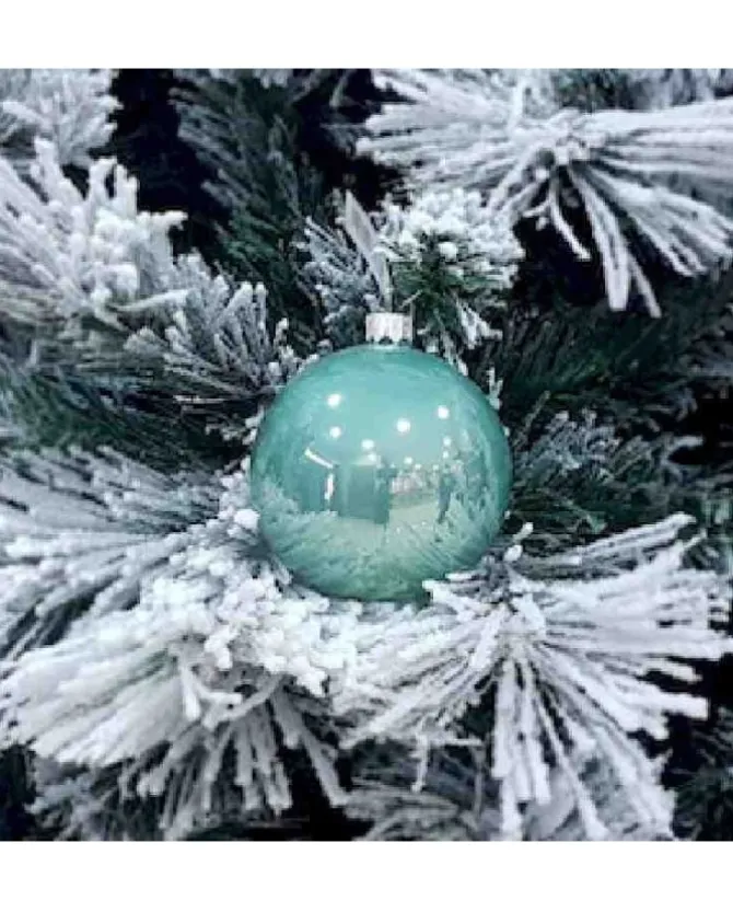 1Pz Pallina Di Vetro Tinta Unita Tiffany Lucido 80Mm