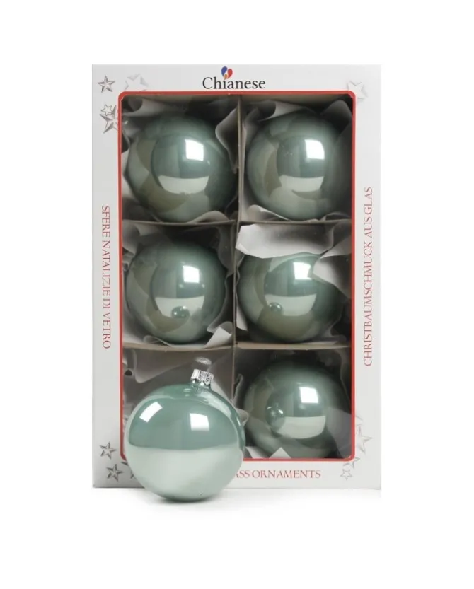 1Pz Pallina Di Vetro Tinta Unita Tiffany Lucido 80Mm