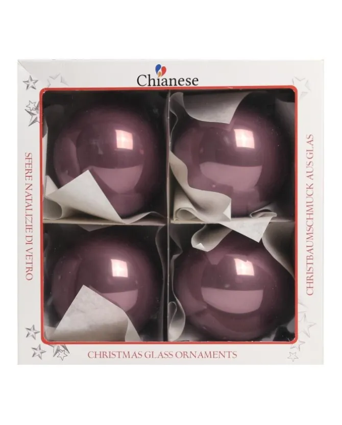 1Pz Pallina Di Vetro Tinta Unita Vinaccia Lucido 100Mm