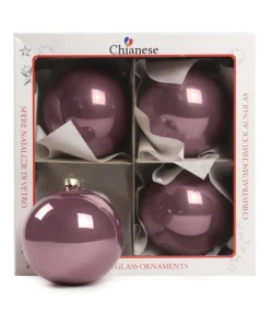 1Pz Pallina Di Vetro Tinta Unita Vinaccia Lucido 100Mm