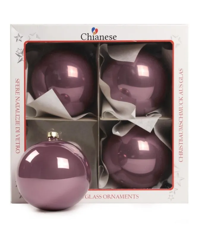 1Pz Pallina Di Vetro Tinta Unita Vinaccia Lucido 100Mm