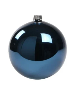 1Pz Pallina Di Vetro Tinta Unita Blu Lucido 100Mm