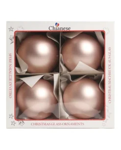 1Pz Pallina Di Vetro Tinta Unita Rosa Opaco 100Mm