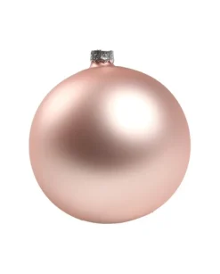 1Pz Pallina Di Vetro Tinta Unita Rosa Opaco 100Mm