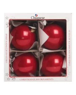 1Pz Pallina Di Vetro Tinta Unitarosso Lucido 100Mm