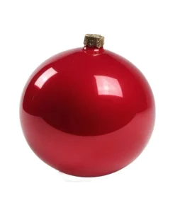 1Pz Pallina Di Vetro Tinta Unitarosso Lucido 100Mm