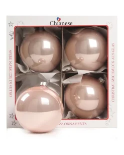 1Pz Pallina Di Vetro Tinta Unita Rosa Lucido 100Mm