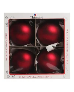 1Pz Pallina Di Vetro Tinta Unita Rosso Opaco 100Mm