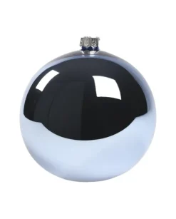 1Pz Pallina Di Vetro Tinta Unita Azzurro Lucido 100Mm