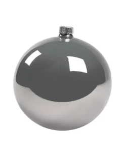 1Pz Pallina Di Vetro Tinta Unita Grigio Lucido 100Mm