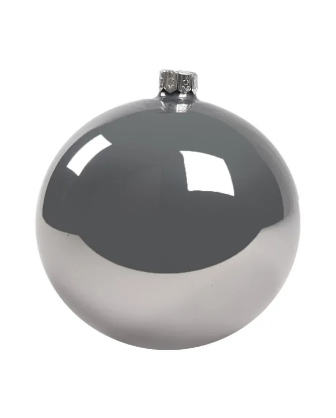 1Pz Pallina Di Vetro Tinta Unita Grigio Lucido 100Mm