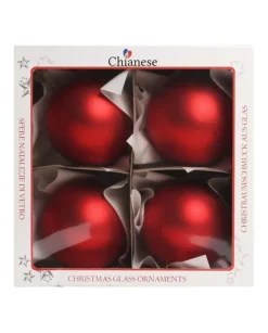 1Pz Pallina Di Vetro Tinta Unita Rosso Opaco 100Mm