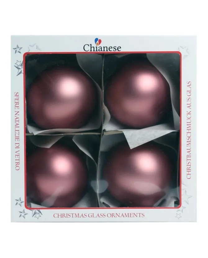 1Pz Pallina Di Vetro Tinta Unita Vinaccia Opaco 100Mm