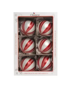 1Pz Pallina In Vetro Decorata A Mano 80Mm