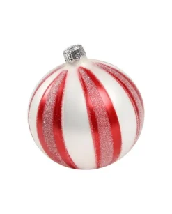 1Pz Pallina In Vetro Decorata A Mano 80Mm