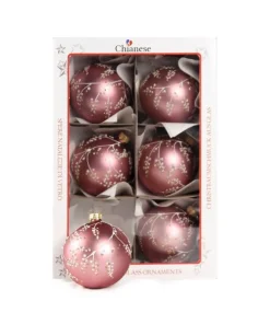 1Pz Pallina In Vetro Decorata A Mano Cipolla Opaco 80Mm