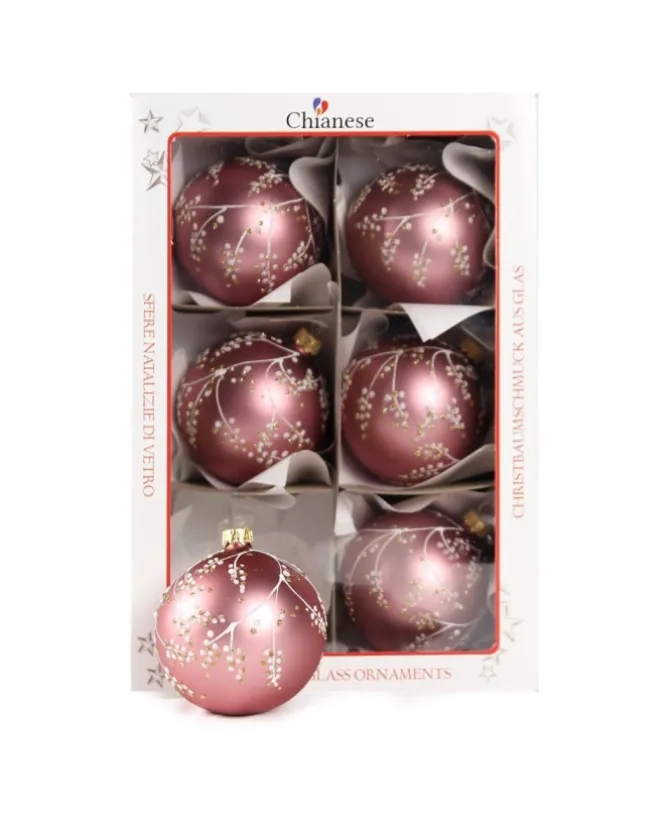 1Pz Pallina In Vetro Decorata A Mano Cipolla Opaco 80Mm