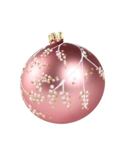 1Pz Pallina In Vetro Decorata A Mano Cipolla Opaco 80Mm