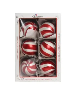 1Pz Pallina In Vetro Decorata A Mano 80Mm