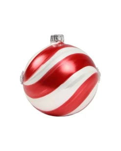 1Pz Pallina In Vetro Decorata A Mano 80Mm